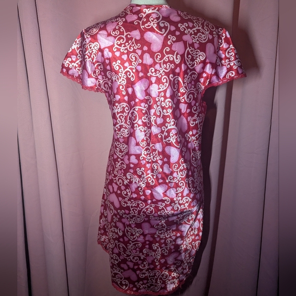 CINEMA ETOILE Lace-Trim Pink Satin Chemise M (8/10) - Picture 3 of 11